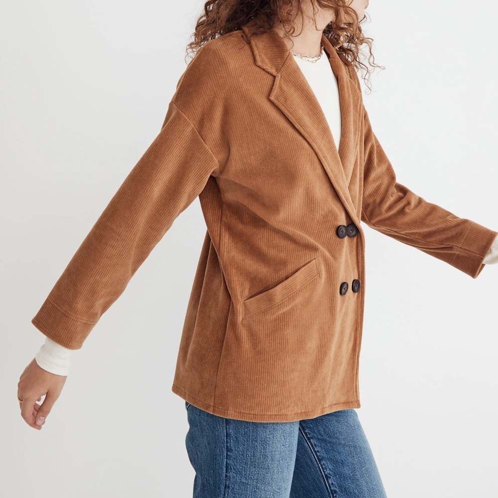 Madewell Knit Corduroy Redford Blazer XXS Brown Jacket - Picture 2 of 7